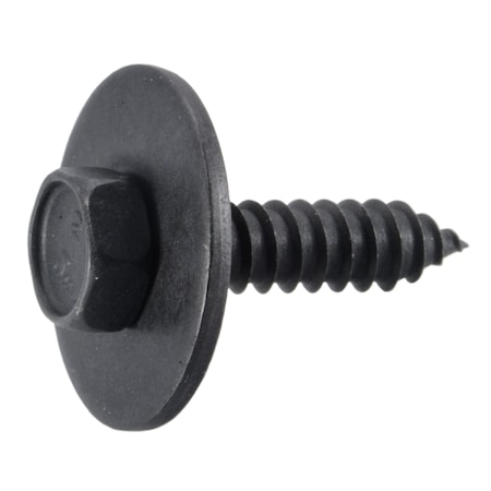Midwest Fastener M6.3 x 25 mm Hex Hex Machine Screw, Black Oxide Steel, 6 PK 39651